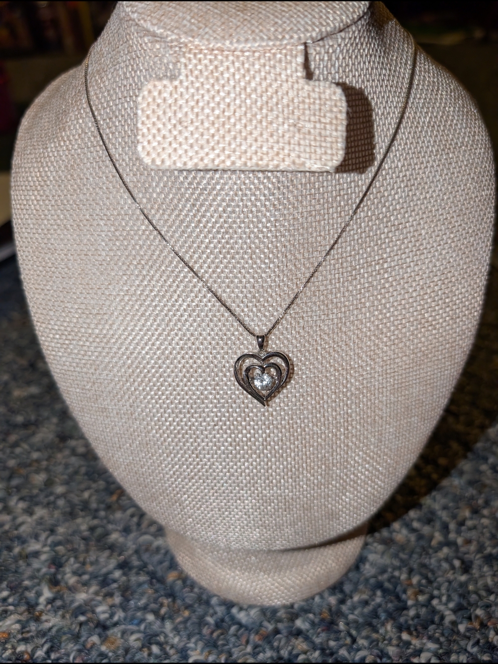 Silver Heart Pendant Necklace with Sterling Silver Chain